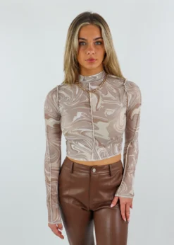 Tic Toc Save Your Tears Top ★ Taupe