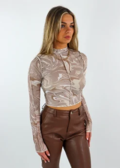 Tic Toc Save Your Tears Top ★ Taupe