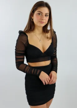 Tic Toc City Lights Long Sleeve Top ★ Black Tops