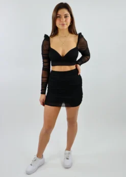 Tic Toc City Lights Long Sleeve Top ★ Black Tops