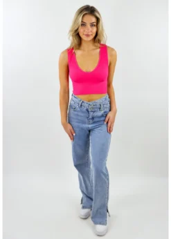 NIKIBIKI Take The Plunge V-Neck Crop Top ★ Hot Pink 9 NIKIBIKI Take The Plunge V-Neck Crop Top ★ Hot Pink