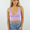 NIKIBIKI Tops Take The Plunge V-Neck Crop Top ★ Lavender