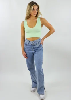 NIKIBIKI Tops Take The Plunge V-Neck Crop Top ★ Mint