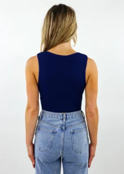 NIKIBIKI Take The Plunge V-Neck Crop Top ★ Navy Tops