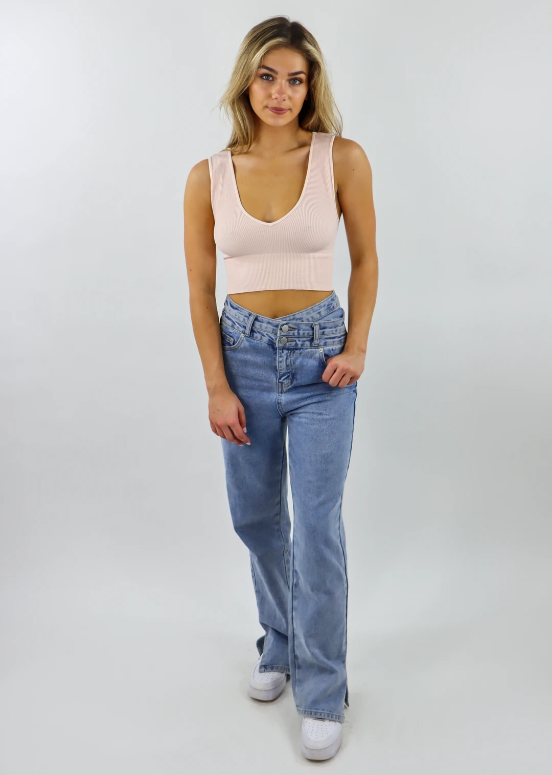 NIKIBIKI Tops Take The Plunge V-Neck Crop Top ★ Cloud Pink 5 NIKIBIKI Tops Take The Plunge V-Neck Crop Top ★ Cloud Pink