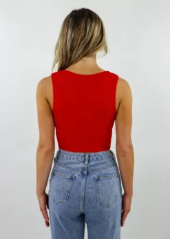 NIKIBIKI Take The Plunge V-Neck Crop Top ★ Red