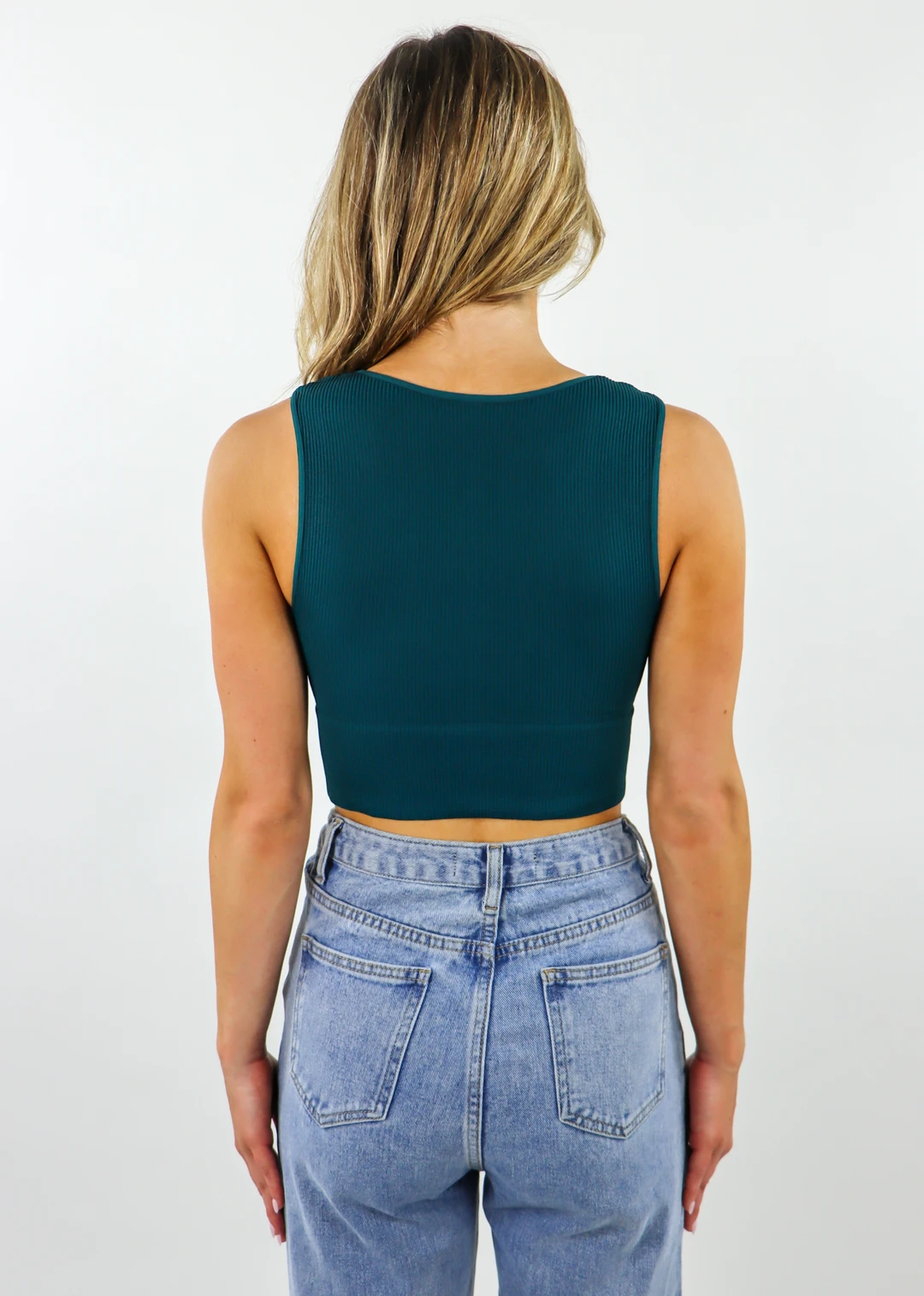 NIKIBIKI Tops Take The Plunge V-Neck Crop Top ★ Teal 4 NIKIBIKI Tops Take The Plunge V-Neck Crop Top ★ Teal