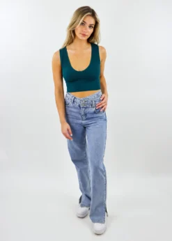 NIKIBIKI Tops Take The Plunge V-Neck Crop Top ★ Teal 8 NIKIBIKI Tops Take The Plunge V-Neck Crop Top ★ Teal