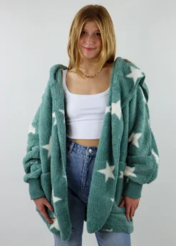 Hem & Thread Fuzzy Star Jacket ★ Sage