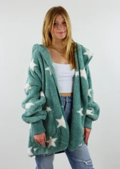 Hem & Thread Fuzzy Star Jacket ★ Sage