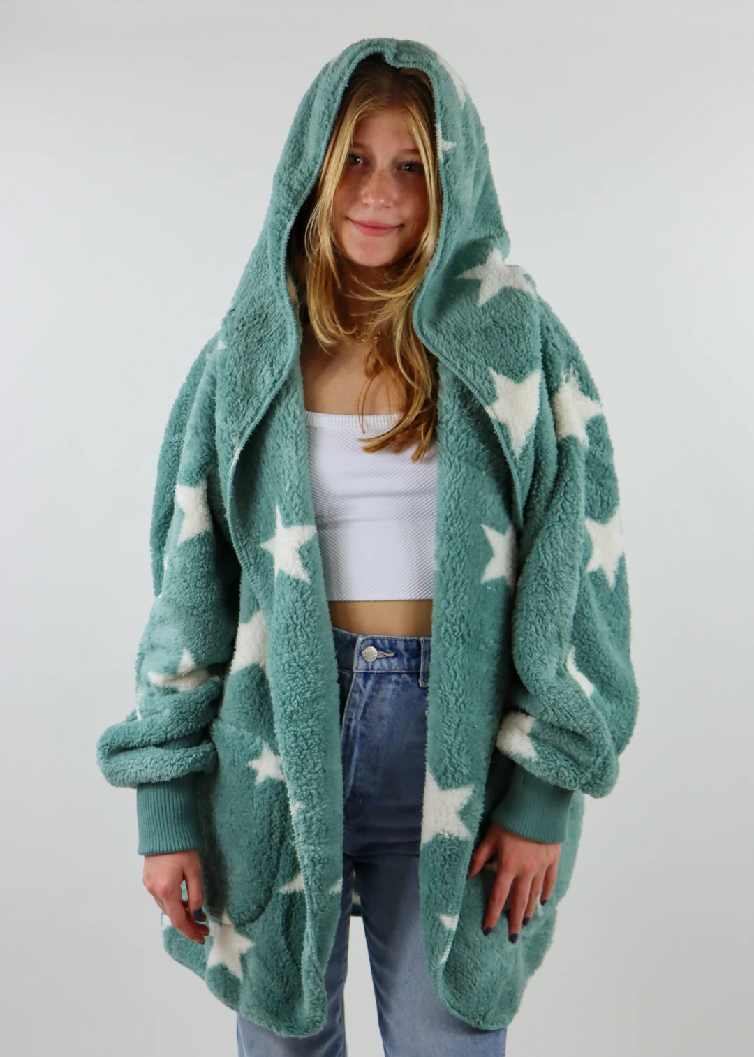 Hem & Thread Fuzzy Star Jacket ★ Sage 6 Hem & Thread Fuzzy Star Jacket ★ Sage