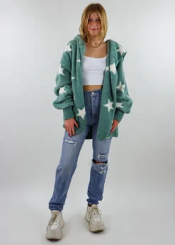 Hem & Thread Fuzzy Star Jacket ★ Sage 11 Hem & Thread Fuzzy Star Jacket ★ Sage