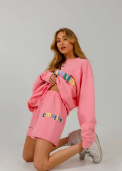Mayfair Group Mayfair Your Emotions Are Valid Sweat Shorts ★ Hot Pink
