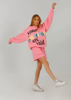 Mayfair Group Mayfair Your Emotions Are Valid Sweat Shorts ★ Hot Pink