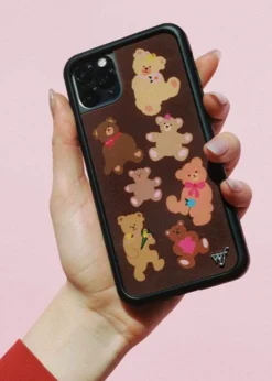 Wildflower Bear-y Cute IPhone Case ★ Brown Phone Cases