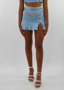 Bailey Rose Blueberry Faygo Skirt ★ Chambray Blue Skirts