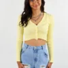 Cotton Candy Nice For What Long Sleeve Top ★ Pastel Yellow Tops