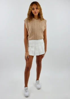 Cotton Candy Tops Sunday Drive Sweater Vest ★ Sand