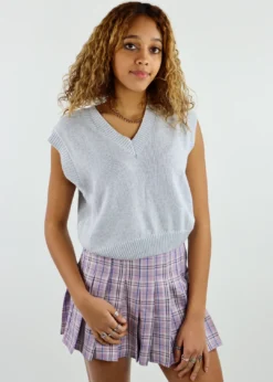 Cotton Candy Tops Touching Heaven Sweater Vest ★ Grey