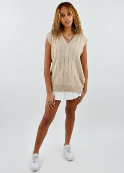 Cotton Candy Tops Dreamer Girl Sweater Vest ★ Tan 13 Cotton Candy Tops Dreamer Girl Sweater Vest ★ Tan