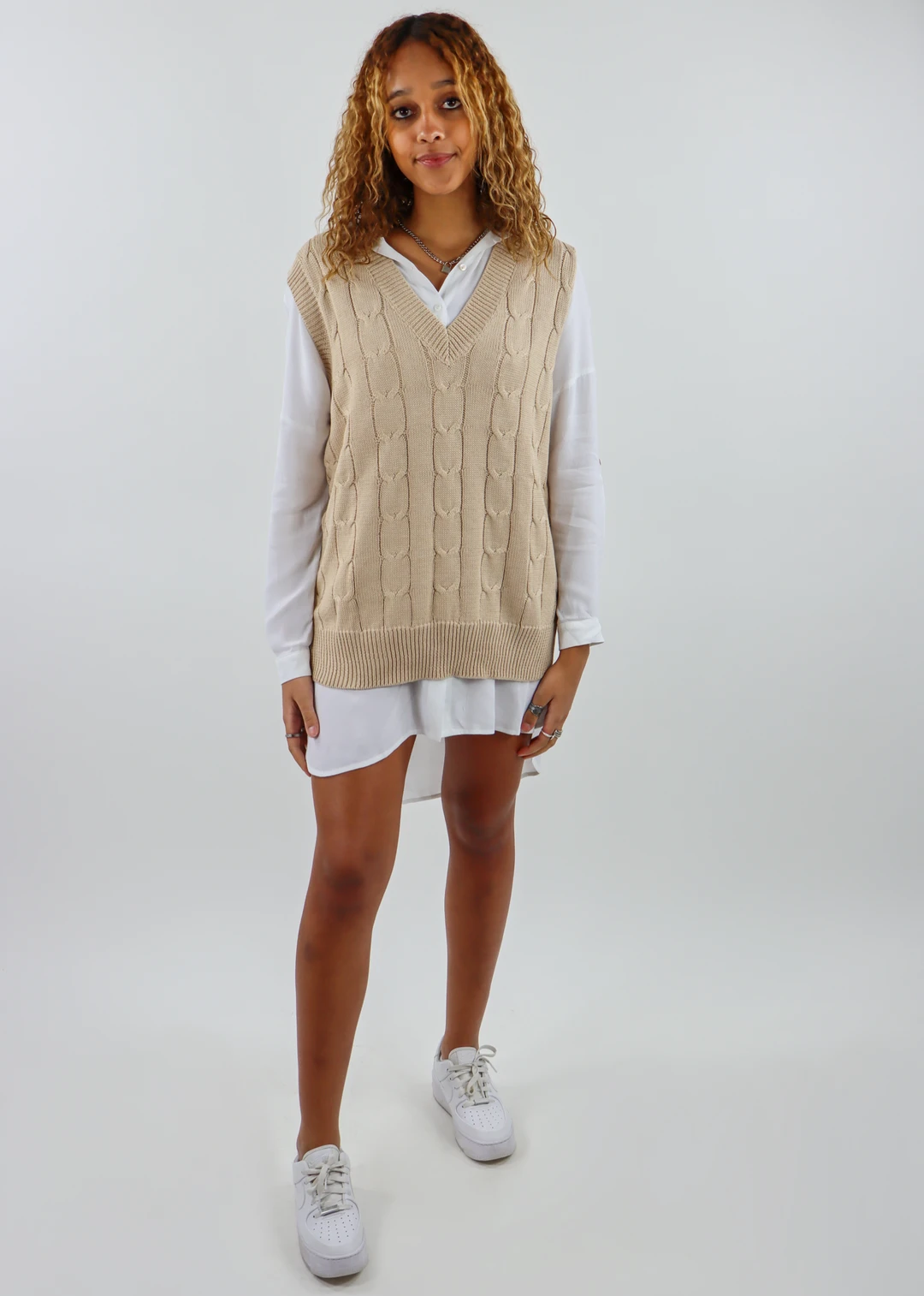 Cotton Candy Tops Dreamer Girl Sweater Vest ★ Tan 7 Cotton Candy Tops Dreamer Girl Sweater Vest ★ Tan