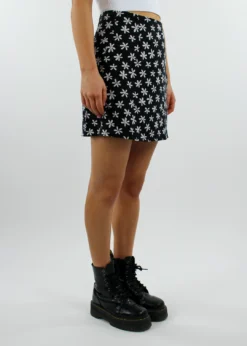 Motel Crazy Daisy Lady Mini Skirt ★ Black & White Bottoms