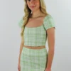 Motel Clueless Top ★ Green Plaid Tops