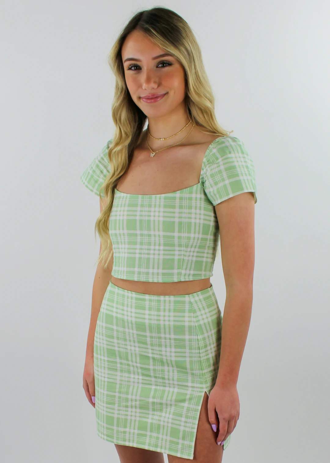 Motel Clueless Top ★ Green Plaid Tops 3 Motel Clueless Top ★ Green Plaid Tops