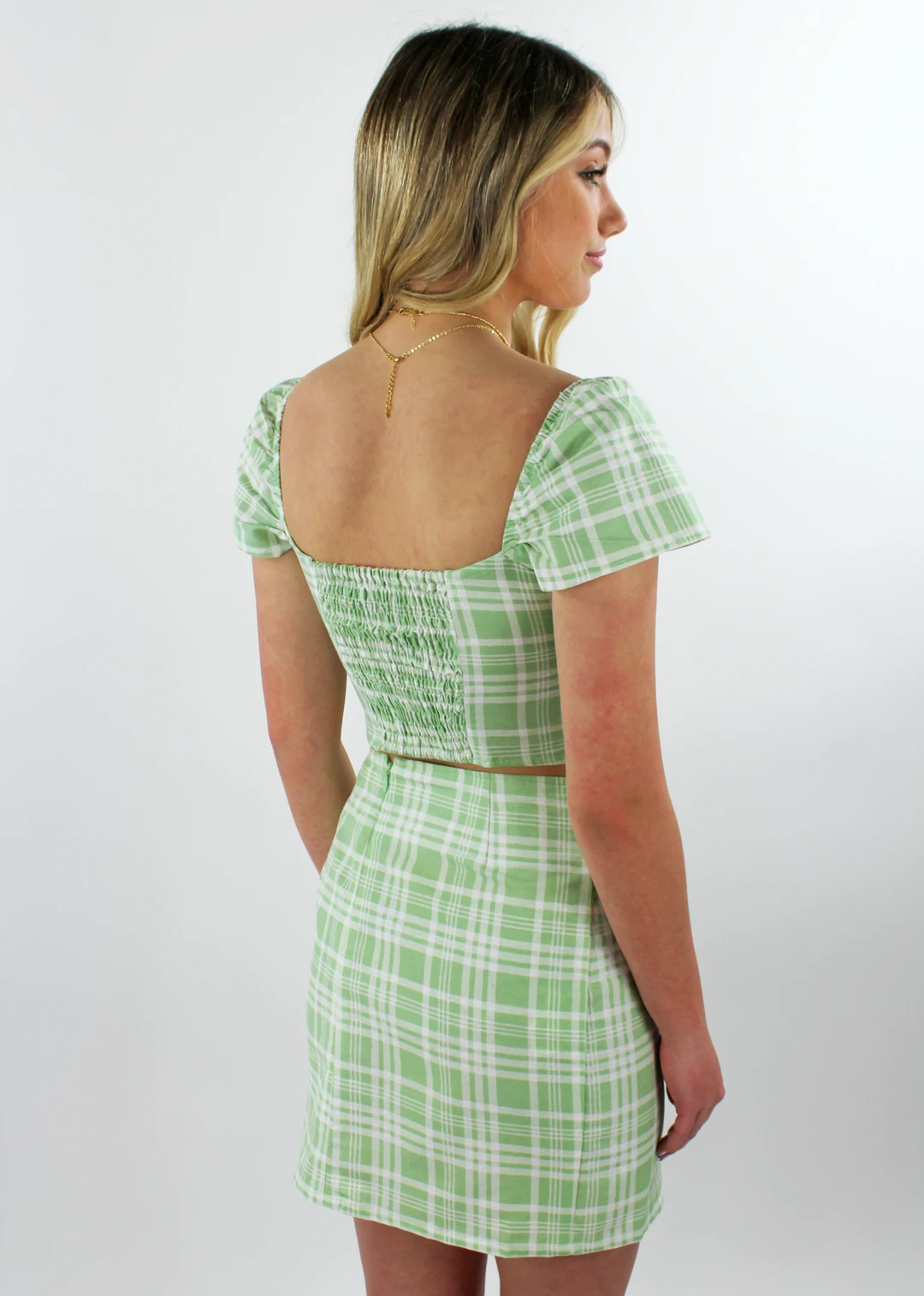 Motel Clueless Top ★ Green Plaid Tops 5 Motel Clueless Top ★ Green Plaid Tops