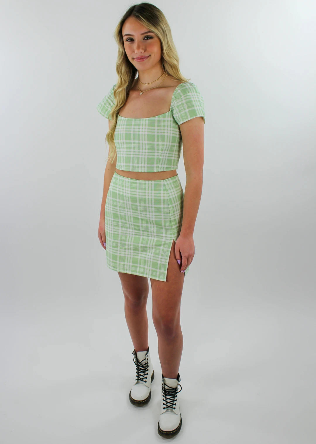 Motel Clueless Top ★ Green Plaid Tops 6 Motel Clueless Top ★ Green Plaid Tops