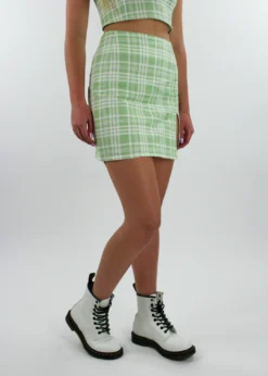 Motel Clueless Slit Skirt ★ Green Plaid Bottoms 15 Motel Clueless Slit Skirt ★ Green Plaid Bottoms