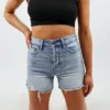 Hidden Jeans Zoey Bermuda Jean Shorts ★ Light Wash Bottoms