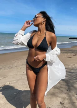 Motel Chasing A Feeling Bikini Top ★ Black Newness