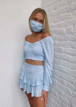 Rock N Rags Sunshine Daydream Face Mask ★ Baby Blue Floral Accessories