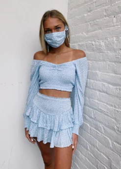 Rock N Rags Sunshine Daydream Face Mask ★ Baby Blue Floral Accessories