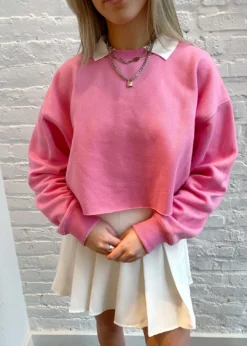 Rock N Rags Signature Cropped Crewneck Sweatshirt ★ Hot Pink