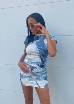 Motel Tired Of Talking Skirt ★ Blue