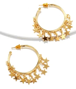 Rock N Rags Shop By Brand Written In The Stars Hoop Dangle Earrings ★ Gold