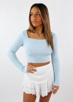Blue Blush Newness Back To You Long Sleeve ★ Light Blue