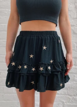 Storia Dancing In The Moonlight Skirt ★ Black With Gold Stars