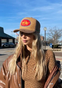 Beginning Boutique 27 Accessories Boys Lie Corduroy Trucker Hat ★ Tan