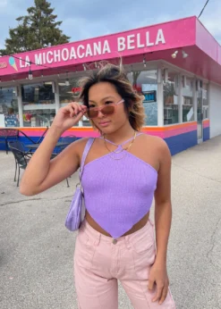 Emory Park Get You Halter Top ★ Purple Newness