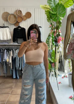 NIKIBIKI Best Sellers Shoot Your Shot One Shoulder Tank ★ Light Pink