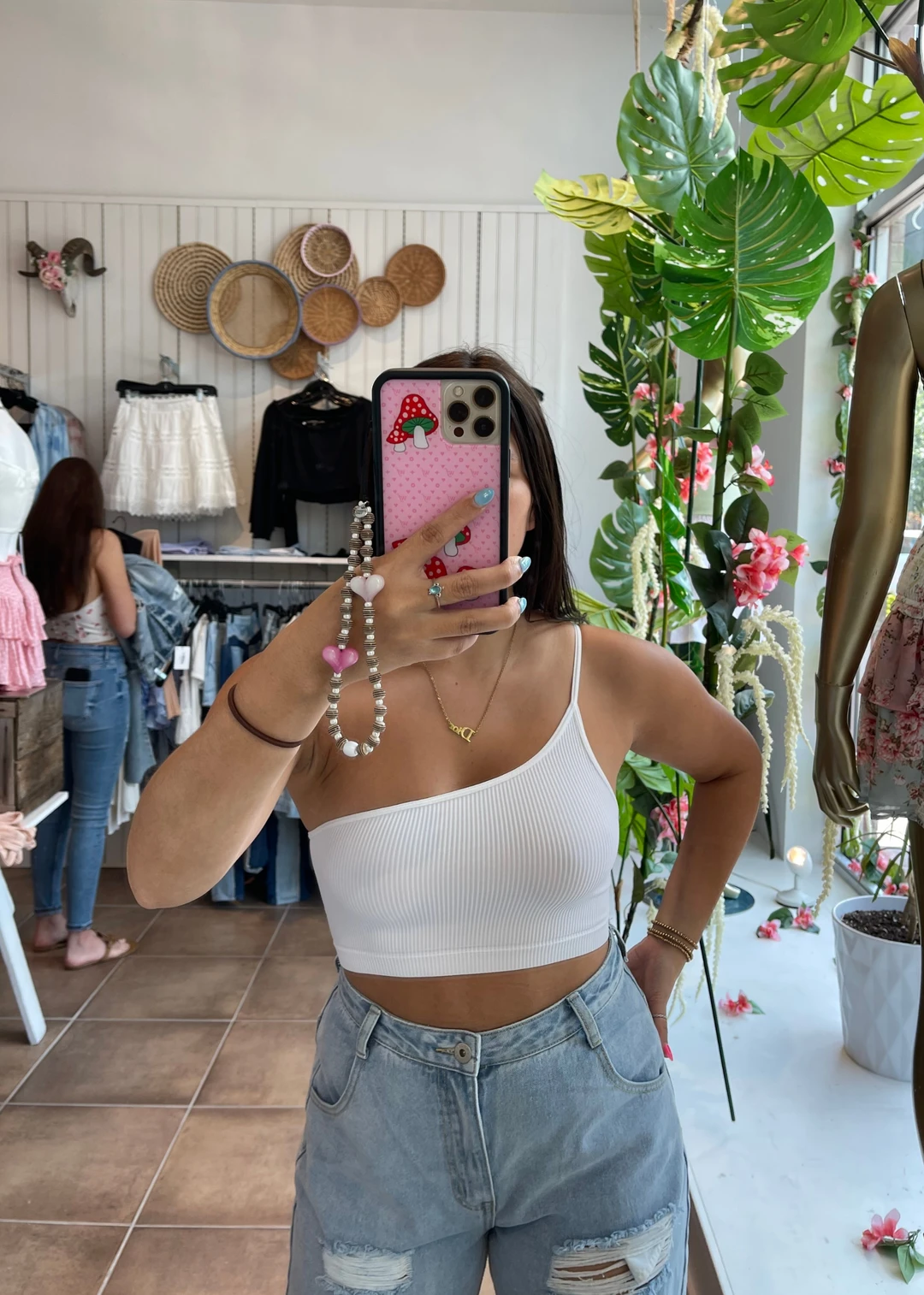 NIKIBIKI Best Sellers Shoot Your Shot One Shoulder Tank ★ White 4 NIKIBIKI Best Sellers Shoot Your Shot One Shoulder Tank ★ White